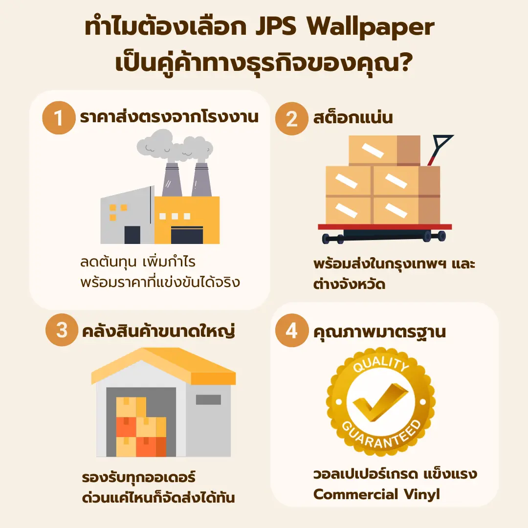 โรงงาน Wallpaper factory Thailand วอลเปเปอร์ราคาส่ง รองรับร้านค้า อินทีเรีย และโครงการอสังหาริมทรัพย์