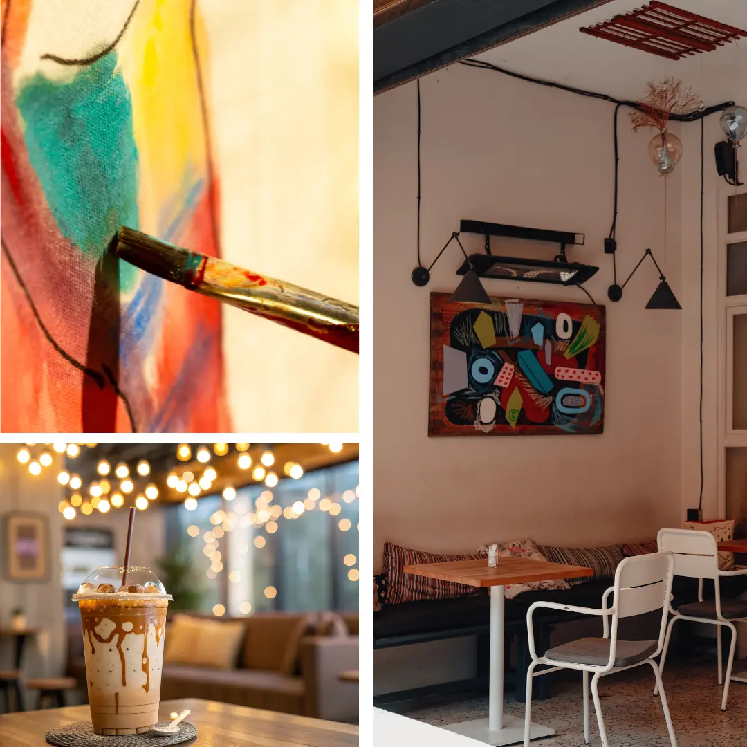 วอลเปเปอร์แต่งคาเฟ่ลายศิลปะสุดสร้างสรรค์ ใช้แต่งร้านกาแฟสวย ๆ พร้อมภาพแต่งห้องคาเฟ่ที่เต็มไปด้วยเอกลักษณ์