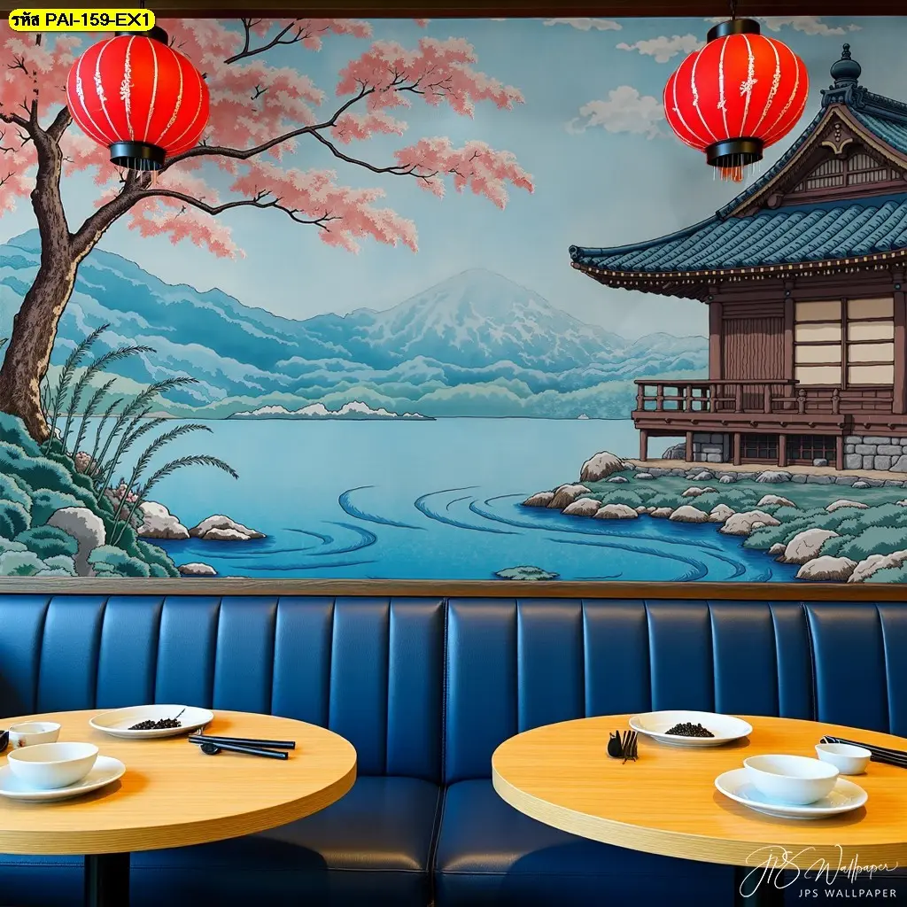 สั่งพิมพ์วอลเปเปอร์วิวญี่ปุ่นติดร้านกาแฟเพื่อออกแบบร้านสไตล์ญี่ปุ่นโมเดิร์นด้วยวอลเปเปอร์ที่สะท้อนตัวตน