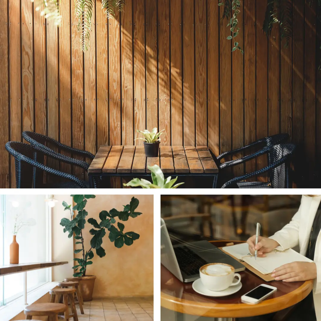 แต่งร้านกาแฟสวย ๆ ด้วยวอลเปเปอร์แต่งคาเฟ่ลายใบไม้ เพิ่มความสดชื่นด้วยภาพแต่งห้องคาเฟ่สไตล์ทรอปิคอล