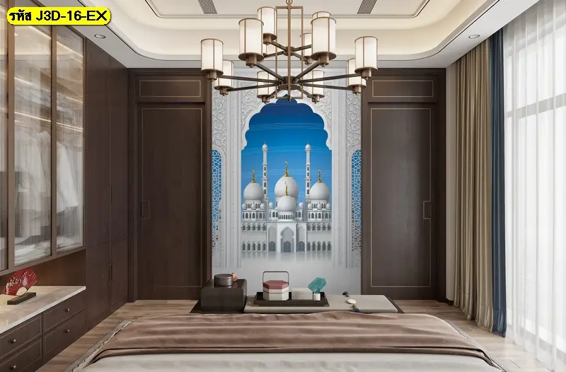 วอลเปเปอร์ลายศิลป์หรูหราดีไซน์สถาปัตย์ สร้างความโอ่อ่าแบบพรีเมียม เหมาะสำหรับวอลเปเปอร์ห้องนอนพรีเมียม