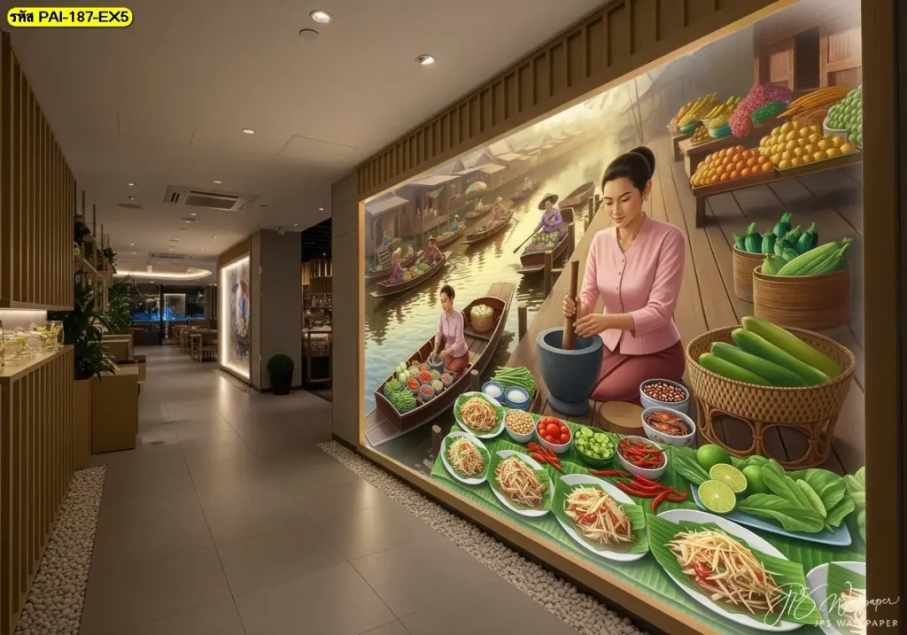 Thai Isan Food Painting ถ่ายทอดเสน่ห์อาหารอีสานผ่านศิลปะไทยแท้
ภาพวาดส้มตำไทยโบราณ ผสมผสานความอบอุ่นกับเอกลักษณ์แบบไทย