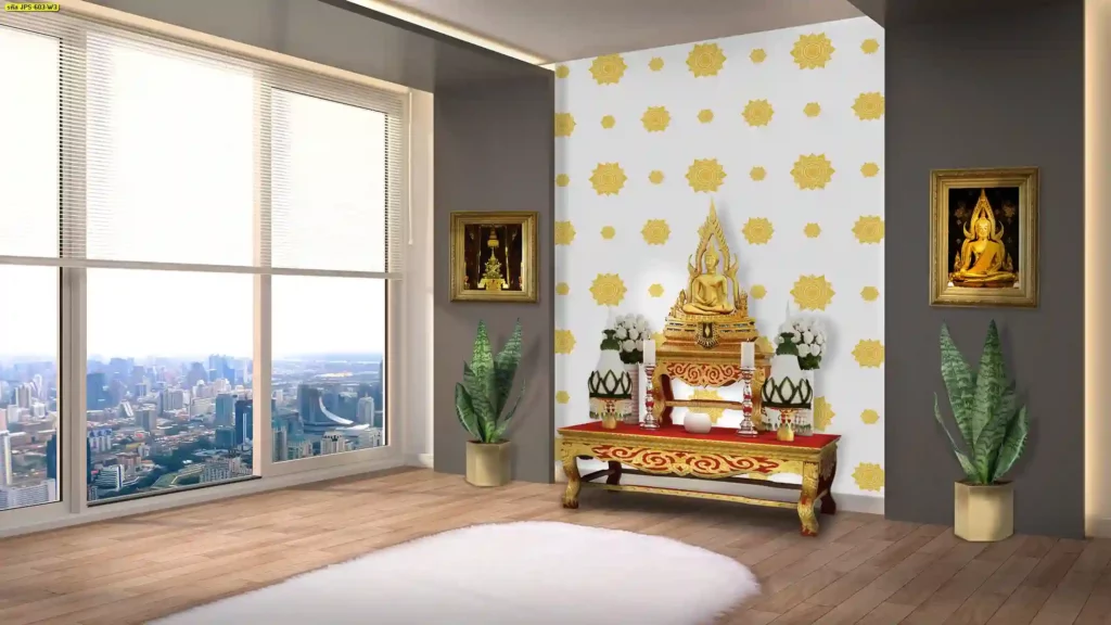 บริการตกแต่งด้วย พื้นหลังลายไทย สวย ๆ เพื่อสร้างมุมถ่ายภาพที่แขกประทับใจ พื้นหลังลายไทย แนว ตั้ง พร้อมบริการติดตั้ง ช่วยเติมเต็มบรรยากาศไทยให้โรงแรมดูสมบูรณ์