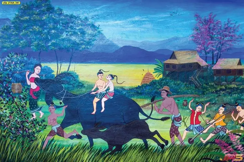 พื้นหลังไทยๆ การ์ตูน พร้อมบริการติดตั้งสำหรับห้องเรียนเด็กเล็กและมุมกิจกรรม