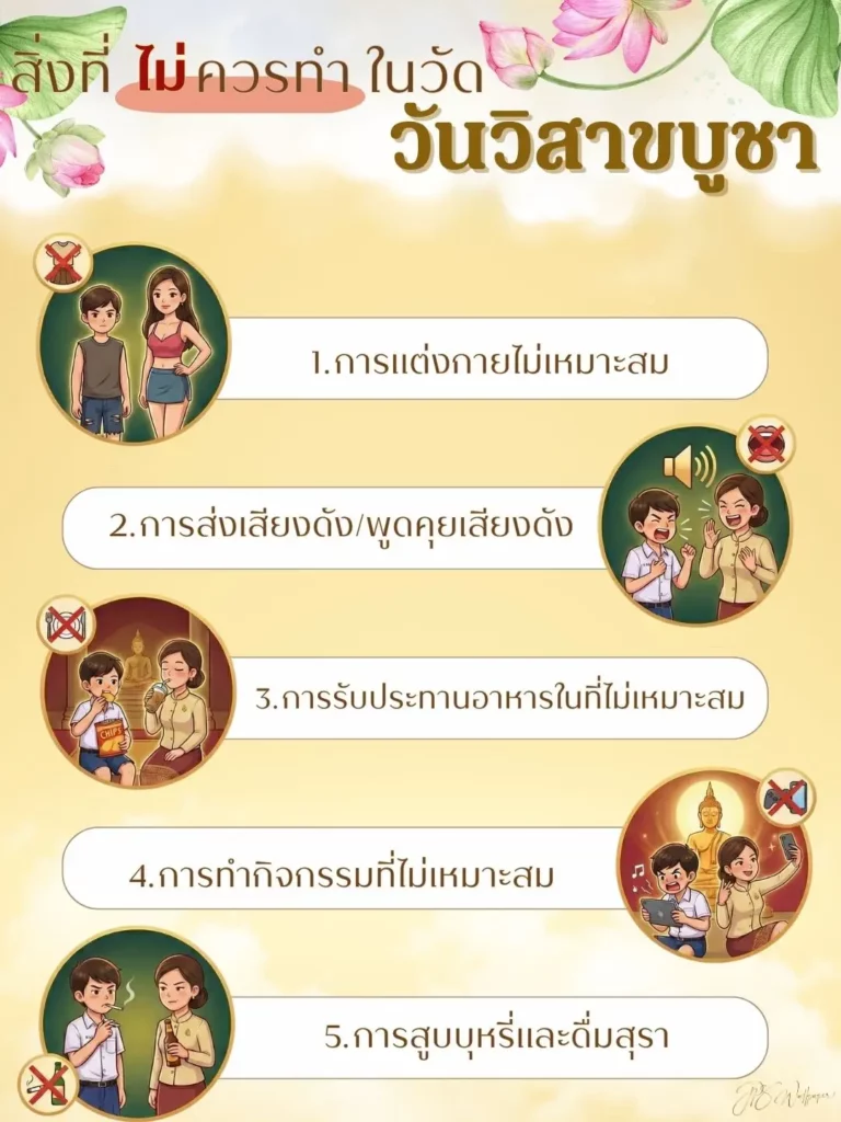 ภาพตกแต่งผนังวอลเปเปอร์สิ่งที่ไม่ควรทำในวันวิสาขบูชา พร้อมบริการติดตั้งวอลเปเปอร์คุณภาพ ช่วยเสริมความงดงามในวันวิสาขบูชา