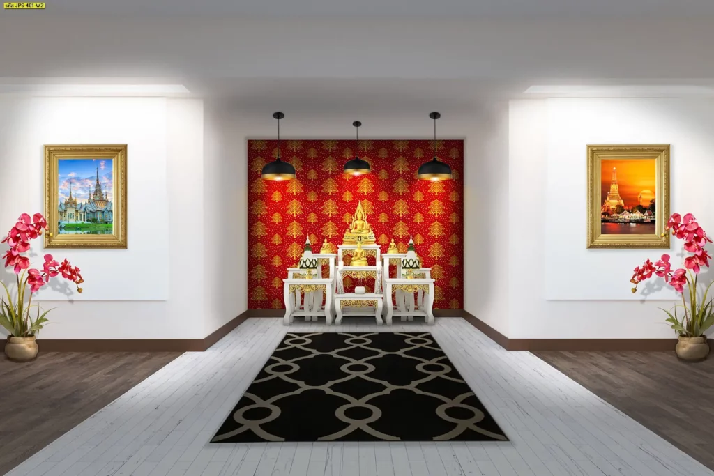 บริการติดตั้ง พื้นหลังลายไทย โบราณ เพื่อสร้างบรรยากาศนิ่ง สงบ และเหมาะกับการทำสมาธิ