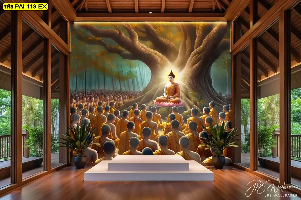 ภาพประกอบวันมาฆบูชา โทนสงบ สื่อถึงหลักธรรมและความสำคัญของวันพระใหญ่ ภาพพื้นหลัง วันมาฆบูชา สำหรับบทความประวัติและเหตุการณ์สำคัญทางพระพุทธศาสนา
