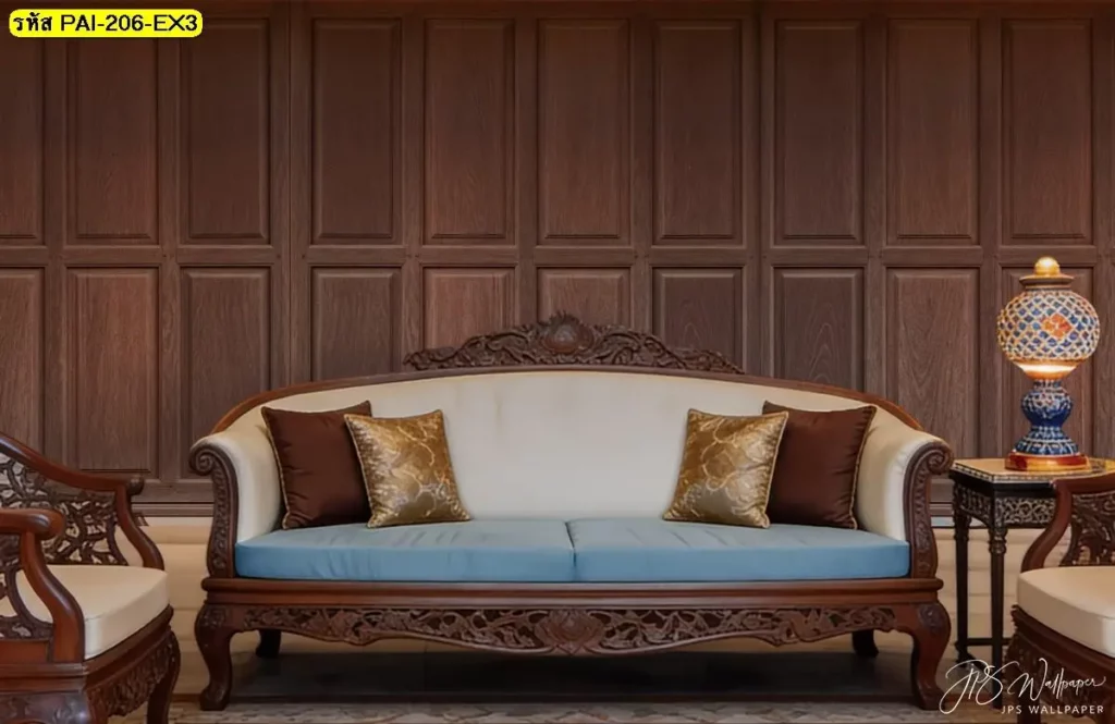 wood wallpaper for restaurant ลายไม้แนวตั้ง รับพิมพ์และติดตั้ง ช่วยสร้างความเป็นระเบียบของพื้นที่ กรุผนังลายไม้ลายแนวตั้ง รับพิมพ์และบริการติดตั้ง เพื่อผนังที่ดูเรียบและต่อเนื่อง
