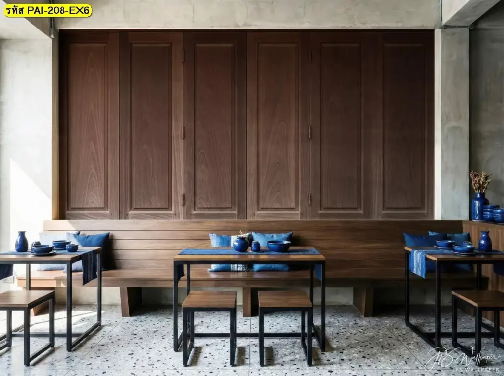 ภาพติดผนังลายไม้กรุผนัง รับพิมพ์ตามพื้นที่จริง พร้อมบริการติดตั้งให้ลายไม้ต่อเนื่องไม่สะดุด
