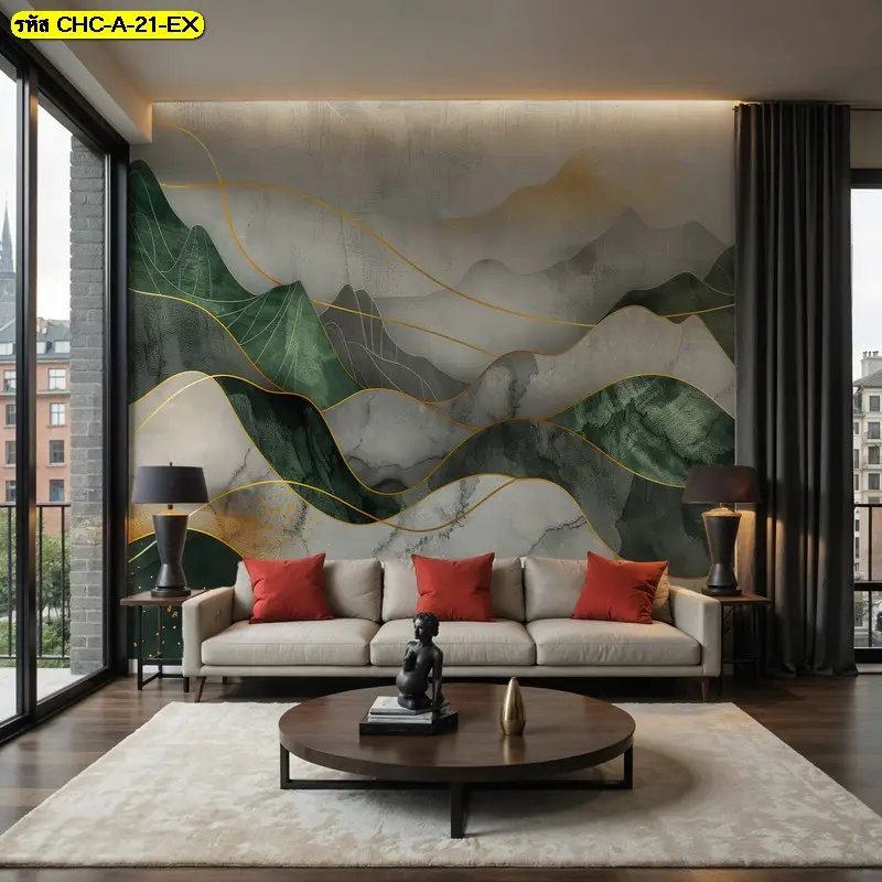 วอลเปเปอร์วิวภูเขาพรีเมียมแนวศิลป์จีน รับพิมพ์และบริการติดตั้ง ช่วยให้ภาพวาดภูเขาจีนแต่งผนังดูโดดเด่น