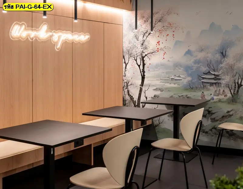 วอลเปเปอร์ร้านเหล้าเกาหลีลาย illustration รับพิมพ์และบริการติดตั้ง เป็นวอลเปเปอร์ภาพเกาหลีแนวอาร์ตที่ดูพรีเมียม