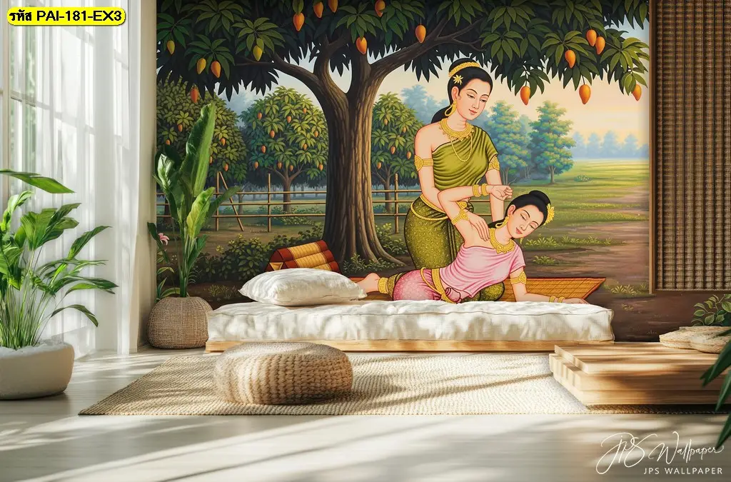 ตกแต่งร้านนวดแผนไทยด้วย Thai massage wall art รับพิมพ์และบริการติดตั้ง ช่วยให้ร้านดูอบอุ่นและผ่อนคลาย