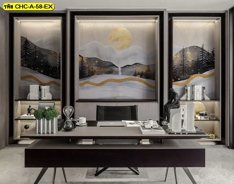 วอลเปเปอร์ลายภูเขาจีนโมเดิร์นแนวหมอก รับพิมพ์ตามพื้นที่จริง พร้อมบริการติดตั้ง Chinese mountain wallpaper