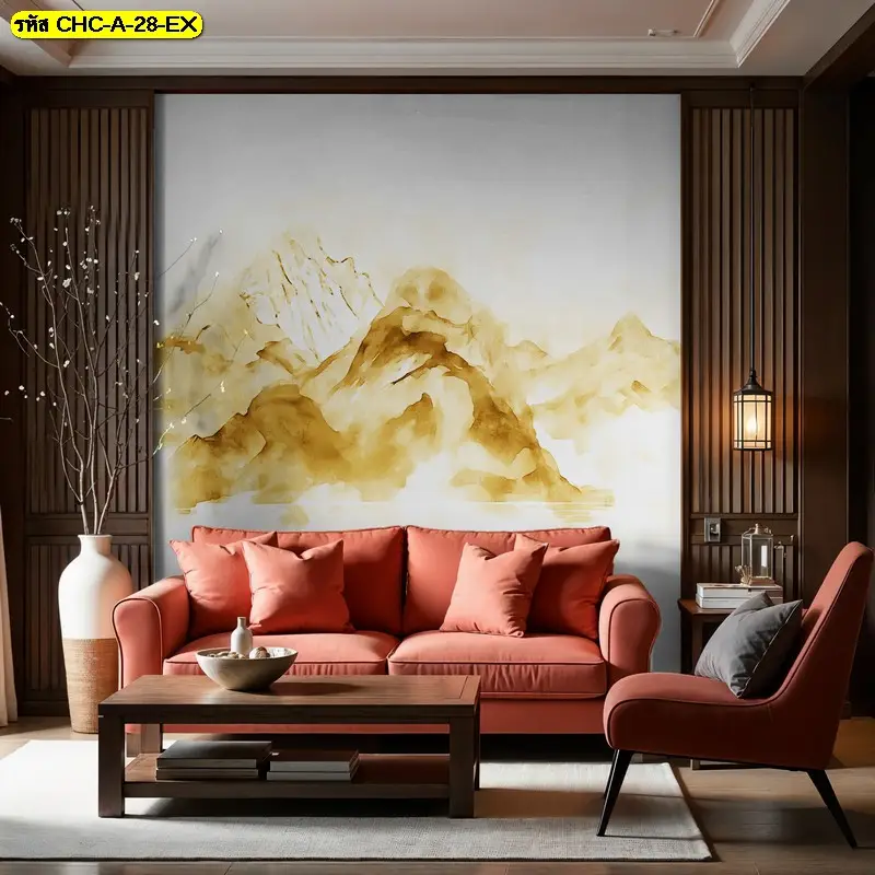 ภาพวาดภูเขาจีนแต่งผนังลายภูเขาซ้อนชั้น รับพิมพ์และบริการติดตั้ง เป็นวอลเปเปอร์ลายภูเขาจีนโมเดิร์นที่ดูมีมิติ