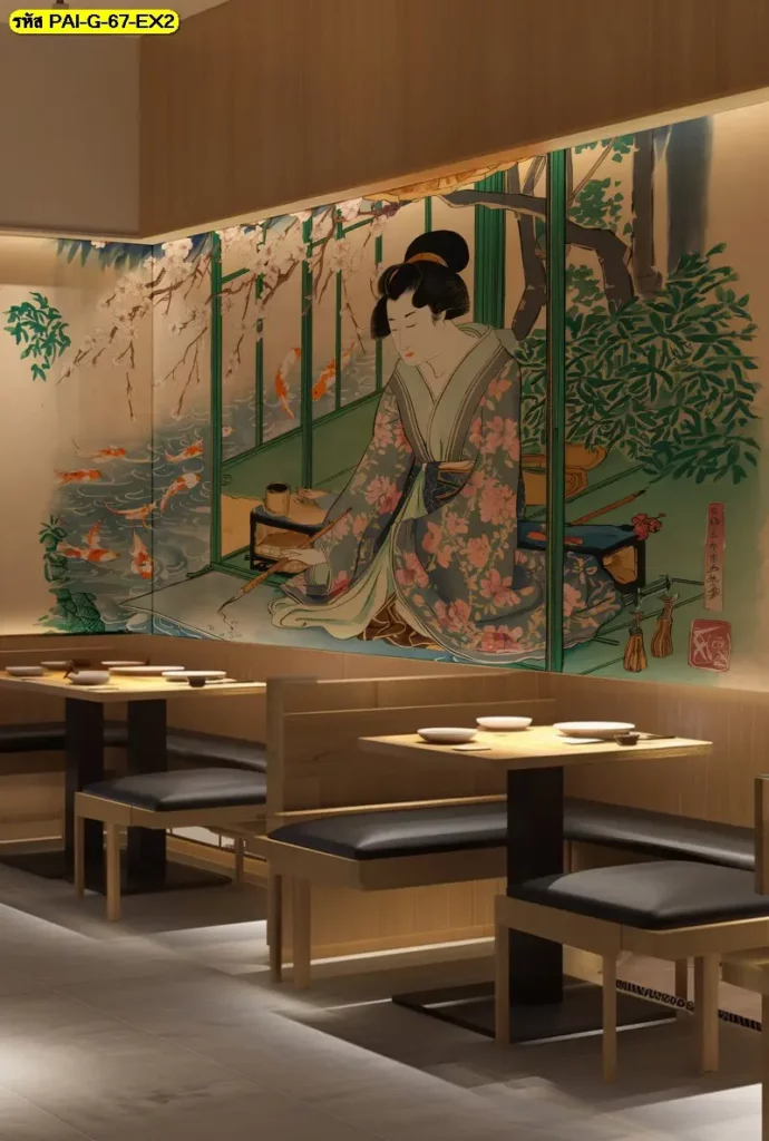 วอลเปเปอร์ภาพเกาหลีแนวอาร์ตโทนอุ่น รับพิมพ์ตามขนาดจริง พร้อมบริการติดตั้งในวอลเปเปอร์ร้านเหล้าเกาหลี