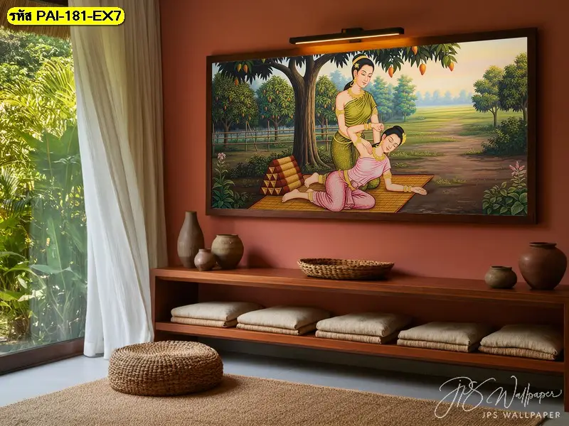 วอลเปเปอร์นวดแผนไทย รับพิมพ์และบริการติดตั้ง เหมาะกับร้านที่ต้องการยกระดับภาพลักษณ์อย่างมืออาชีพ