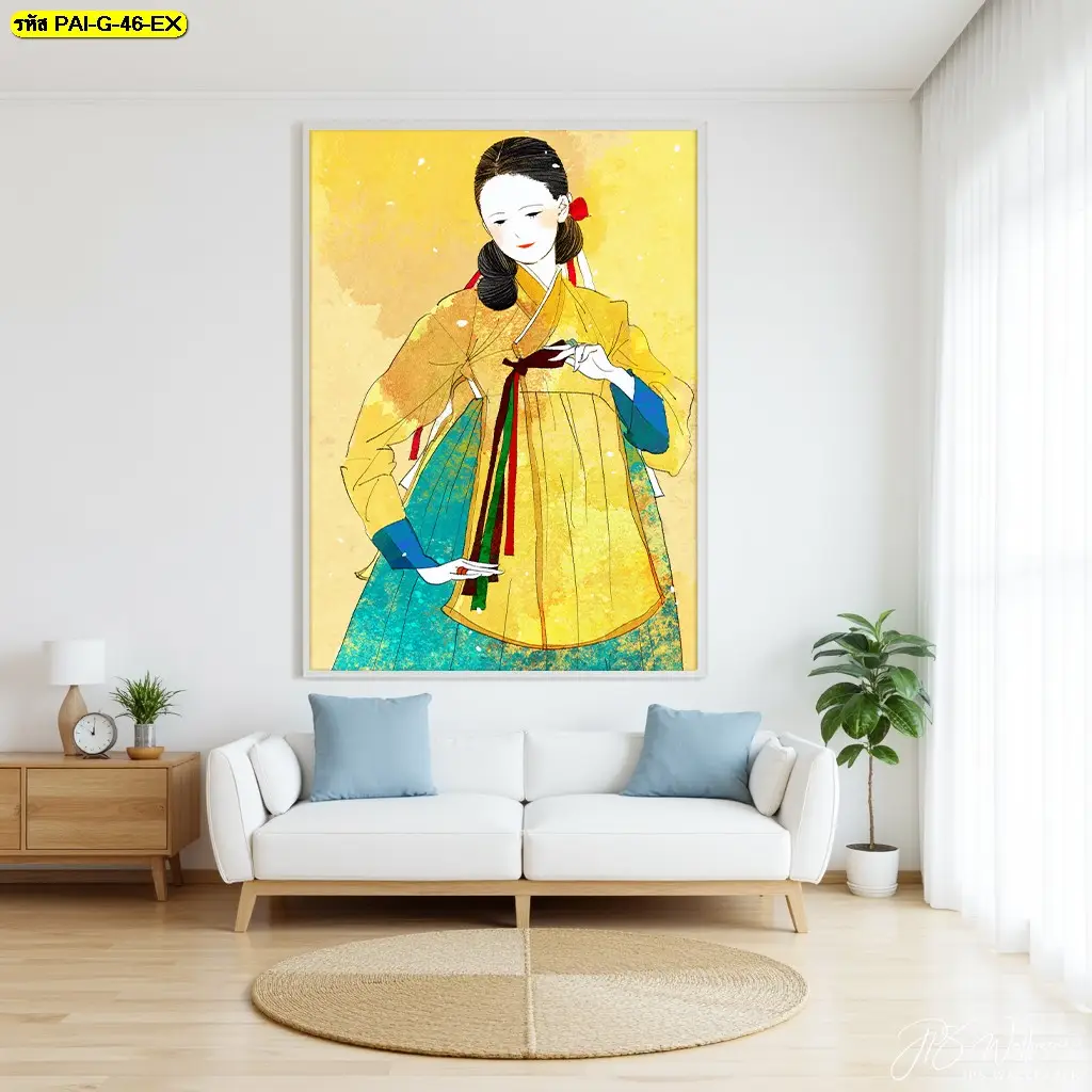 วอลเปเปอร์ลายภาพวาดเกาหลีแนวศิลป์ร่วมสมัย รับพิมพ์ตามขนาดจริง พร้อมบริการติดตั้งวอลเปเปอร์ร้านอาหารเกาหลี