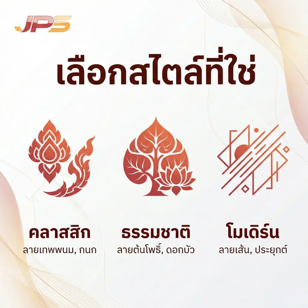 ตัวอย่างสไตล์วอลเปเปอร์ห้องพระ ลายไทย คลาสสิก ธรรมชาติ โมเดิร์น พร้อมลายเทพพนมและลายต้นโพธิ์
