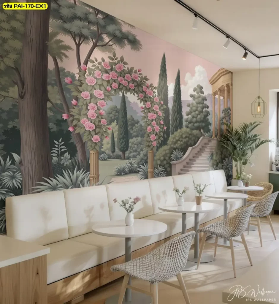 วอลเปเปอร์ซุ้มสวนชมพู สร้างมุมถ่ายภาพโดดเด่น