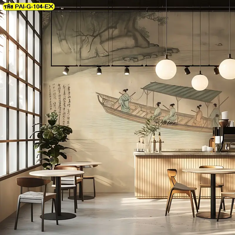 วอลเปเปอร์ภาพเกาหลีแนวอาร์ตแนวศิลป์เกาหลี รับพิมพ์และบริการติดตั้ง เป็นภาพแต่งผนังร้านอาหารเกาหลีที่โดดเด่น