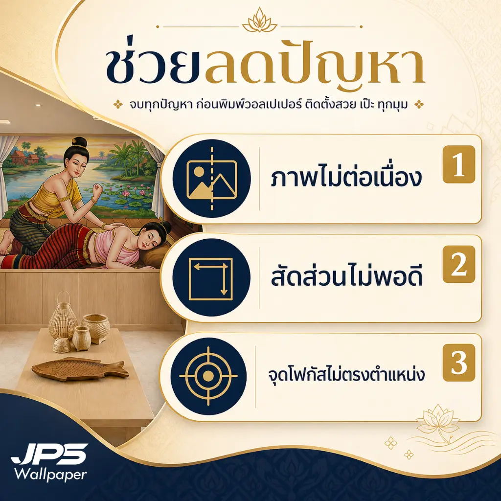 JPS wallpaper ภาพนวดหลังตกแต่งผนัง ช่วยวางแผนภาพก่อนผลิตจริงให้ตรงแบบ