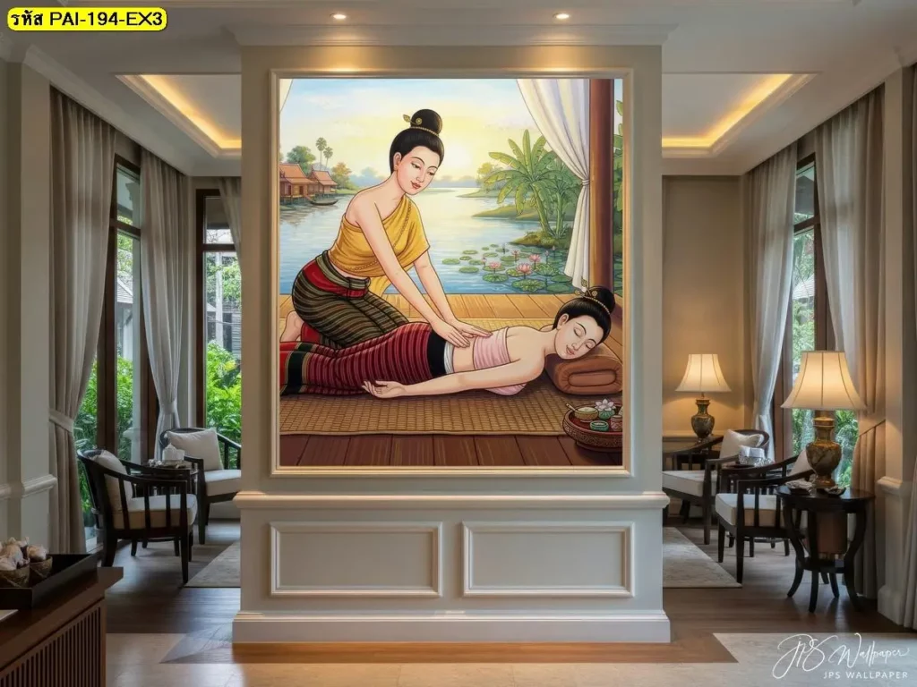 JPS ภาพท่าลากเส้นหลังด้วยฝ่ามือ ห้องนวดไทย ช่วยเสริมภาพลักษณ์งานบริการ