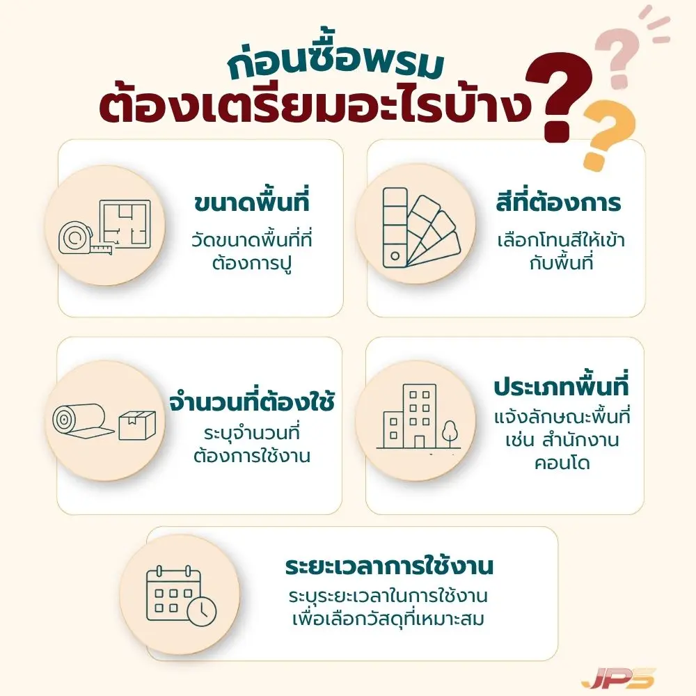 อินโฟกราฟิกแนะนำสิ่งที่ควรตรวจสอบก่อนติดตั้งพรม