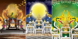 วอลเปเปอร์ลายพญานาค แต่งห้องพระ ไอเดียห้องพระ ห้องพระลายพญานาค