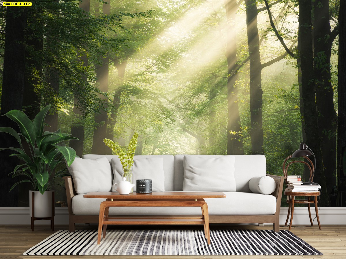 ห้องนั่งเล่นเฟอร์นิเจอร์ไม้สวยๆ ท่ามกลางป่าไม้ให้ความรู้สึกใกล้ชิดธรรมชาติ-Living Room Decorating Ideas