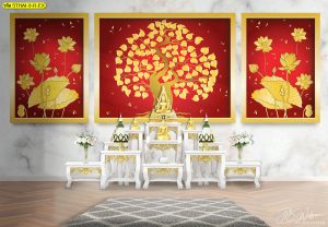 ฉากหลังห้องพระสวยๆ ฉากหลังห้องพระ วอลเปเปอร์ห้องพระ ภาพต้นโพธิ์ติดห้องพระ