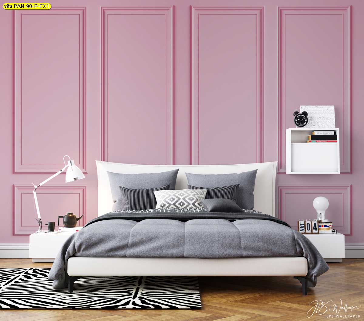 กรุผนังสีชมพูน่ารัก สดใส ที่จะทำให้ห้องนอนดูโปร่งสบายมากขึ้น