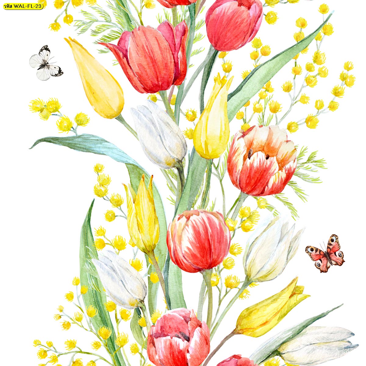 วอลเปเปอร์ลายดอกไม้ต่อลายแนวตั้ง วอลเปเปอร์ลายดอกทิวลิป
