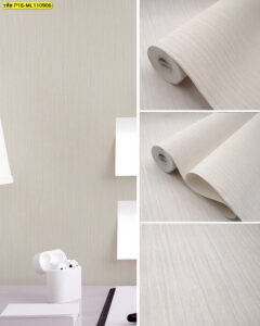 วอลเปเปอร์ลายเส้นสีครีมเทา ผิวบางละเอียด เรียบหรูสไตล์โมเดิร์น