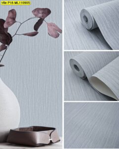 วอลเปเปอร์ลายผ้าทอสีเทาฟ้า texture ละเอียด ลุคสงบ เรียบหรู