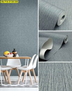 วอลเปเปอร์ผ้าทอสีเทาอ่อนสไตล์โมเดิร์น เหมาะสำหรับตกแต่งผนังห้องอาหารและพื้นที่ทำงาน เพิ่มความเรียบหรูอย่างเป็นธรรมชาติ