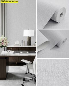วอลเปเปอร์ผิวสัมผัสสีเทาอ่อนสไตล์สุภาพ สำหรับตกแต่งผนังออฟฟิศผู้บริหาร เพิ่มภาพลักษณ์เรียบหรู และเป็นมืออาชีพ
