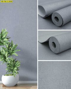 วอลเปเปอร์ผิวสัมผัสสีเทาอ่อนสไตล์สุภาพ สำหรับตกแต่งผนังออฟฟิศและพื้นที่รับรอง ช่วยให้บรรยากาศเรียบหรู ดูเป็นมืออาชีพ