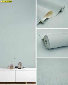 วอลเปเปอร์ผิวเรียบสีฟ้าอ่อนสไตล์มินิมอล เหมาะสำหรับตกแต่งผนังบ้านและคอนโด เพิ่มความโปร่ง สบาย และดูสะอาดตา