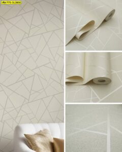 วอลเปเปอร์ลายเส้นเรขาคณิตสีอ่อนสไตล์มินิมอล เหมาะกับตกแต่งผนังบ้านและคอนโด ช่วยให้พื้นที่ดูโปร่ง เรียบ และทันสมัย