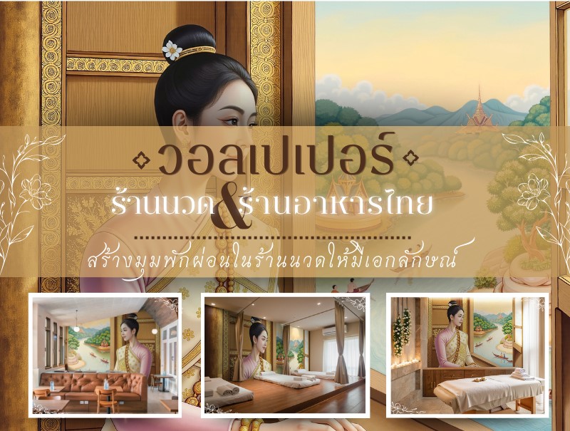 เพิ่มความเป็นไทยให้กับร้านนวดของคุณ ด้วยวอลเปเปอร์ลายหญิงไทยโบราณ