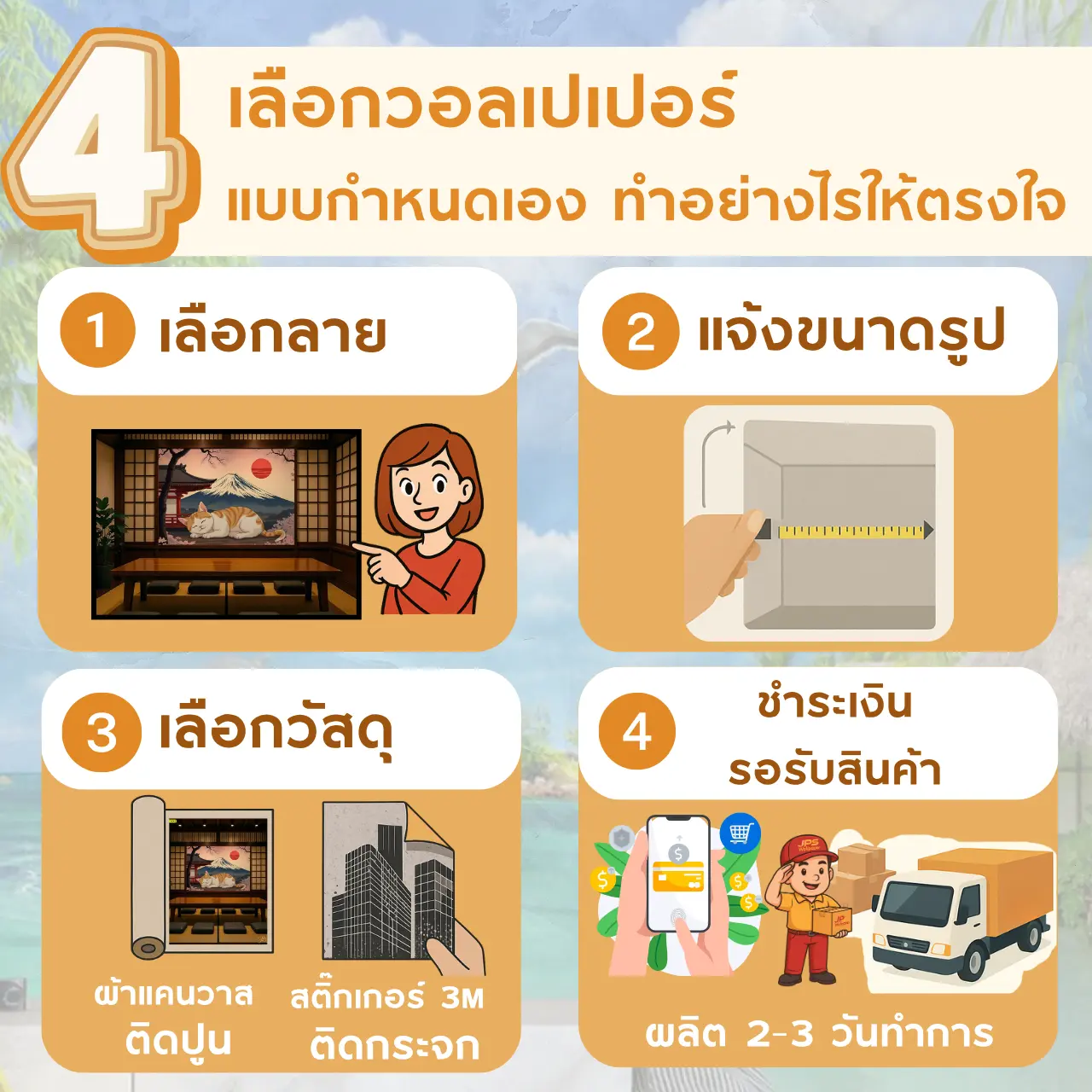 4 เลือกวอลเปเปอร์ แบบกำหนดเอง ทำอย่างไรให้ตรงใจ