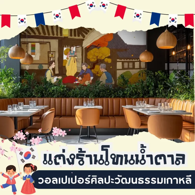 แต่งร้านโทนน้ำตาล วอลเปเปอร์ศิลปะวัฒนธรรมเกาหลี
