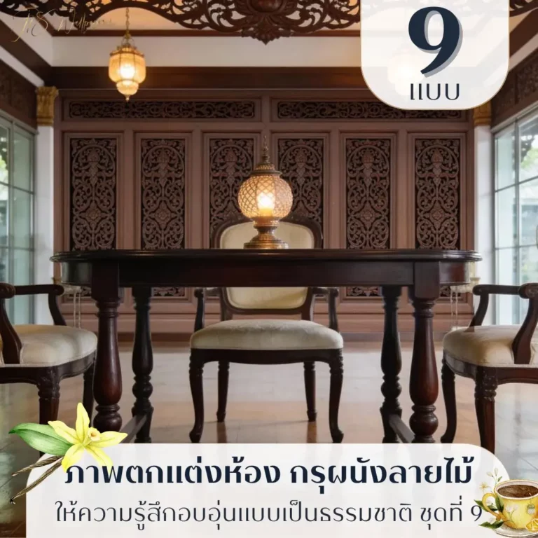 วอลเปเปอร์ลายกรุผนังไม้รับพิมพ์ตามขนาดจริง พร้อมบริการติดตั้ง เป็นไอเดียแต่งผนังวิถีไทยที่อบอุ่นและร่วมสมัย