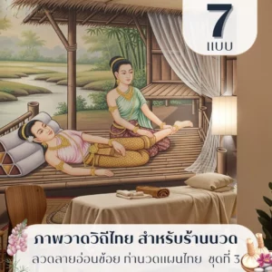 วอลเปเปอร์นวดแผนไทยโบราณ รับพิมพ์และบริการติดตั้ง ช่วยให้ผนังร้านทำหน้าที่สื่อคุณภาพบริการ