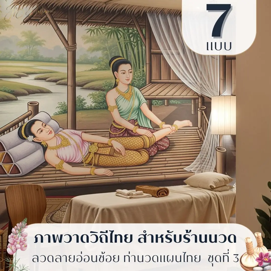 วอลเปเปอร์นวดแผนไทยโบราณ รับพิมพ์และบริการติดตั้ง ช่วยให้ผนังร้านทำหน้าที่สื่อคุณภาพบริการ