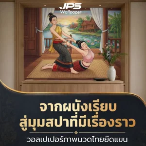 JPS Wallpaper ภาพปกวอลเปเปอร์นวดไทยยืดแขน จากผนังเรียบสู่มุมสปาที่มีเรื่องราว