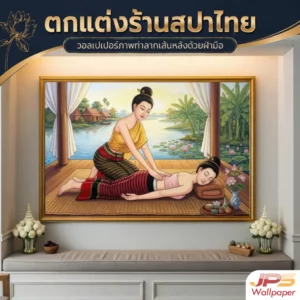 JPS ภาพท่าลากเส้นหลังด้วยฝ่ามือ ตกแต่งสปา ช่วยสร้างจุดเด่นให้ผนังดูมีเอกลักษณ์