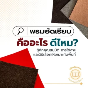 อินโฟกราฟิกอธิบายพรมอัดเรียบคืออะไร พร้อมข้อมูลการเลือกใช้งานให้เหมาะกับแต่ละพื้นที่